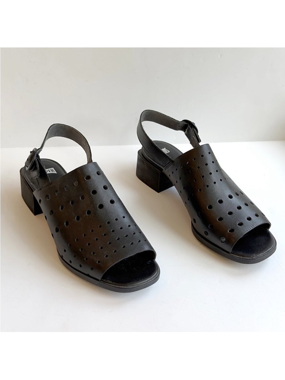Camper Black leather Slingback Block-Heel Sandal - Picture 2 of 8